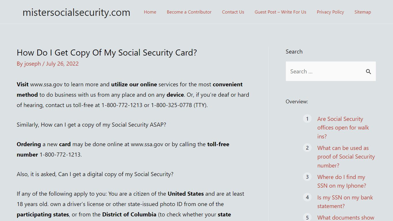 How Do I Get Copy Of My Social Security Card?